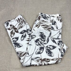 J.Crew Women’s 6 Leaf Print Linen Pockets‎ Cropped Pant